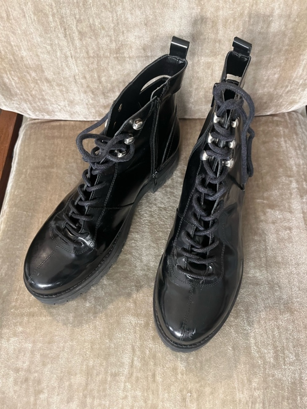 Black Lace-Up combat Boots
